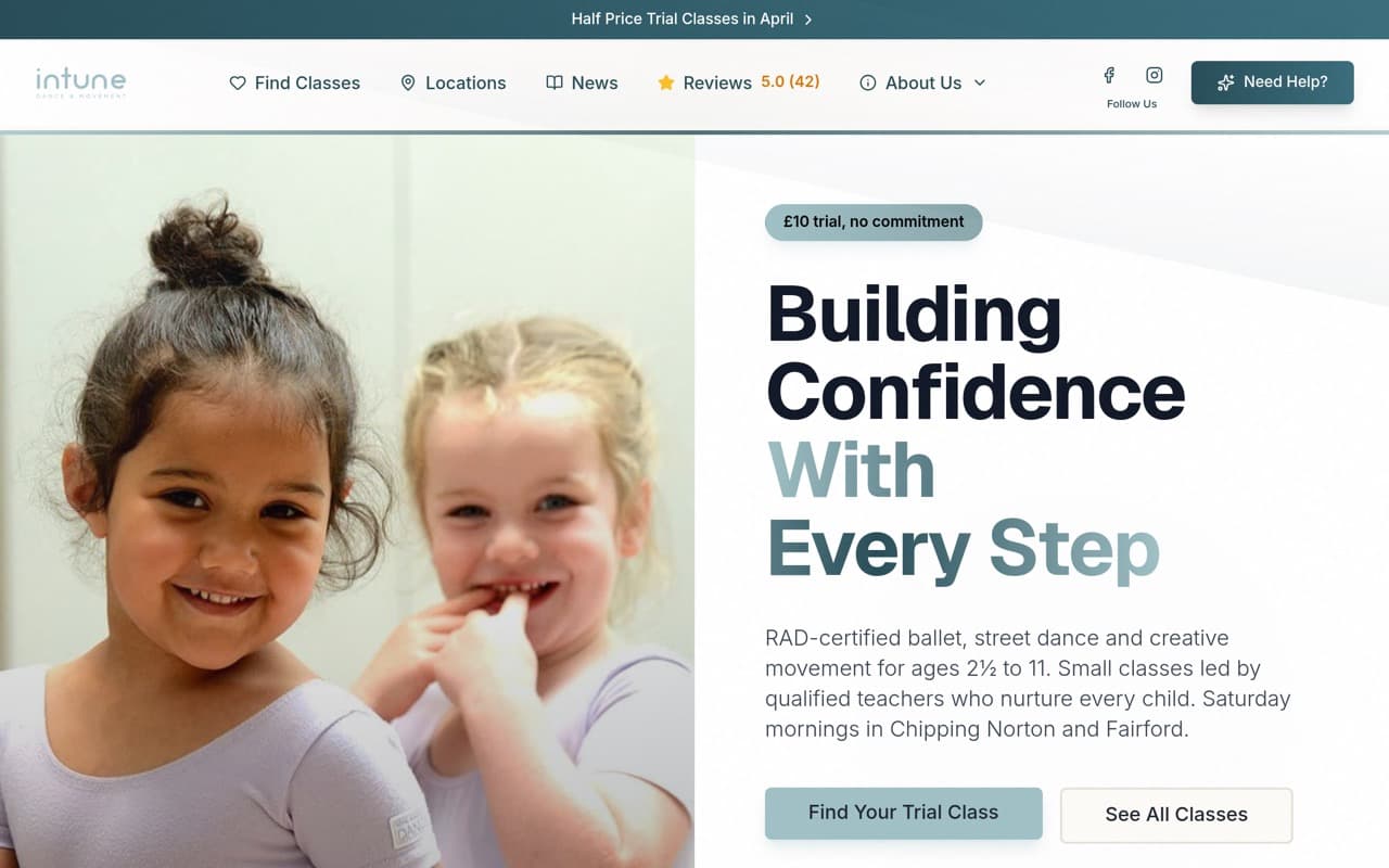 Intune Dance and Movement website